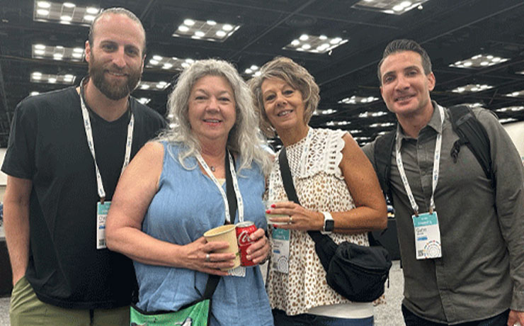 Christopher Lavin, Linda Hood, Tammy Lomelino, and Gabe McLeod from Peoria County, Illinois, between sessions at Connect 2024