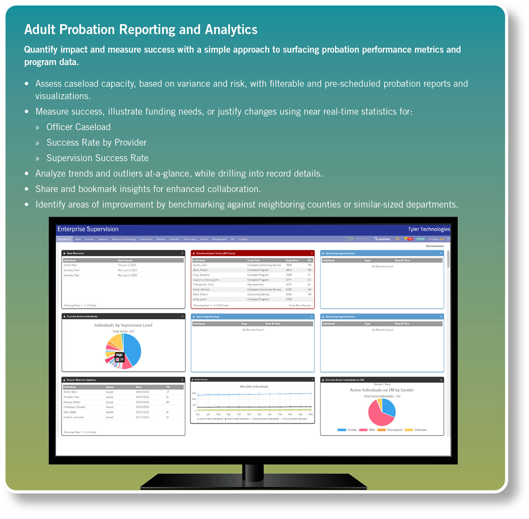 Adult Probation Reporting and Analytics Quantify impact and measure success with a simple approach to surfacing proba...